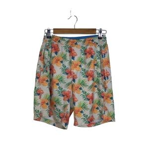 Birddogs Hawaiian Floral Print Gym Shorts Size Small Long.